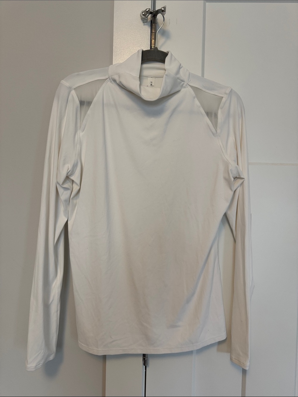 lululemon athletica White Long-Sleeve Mock Neck Top with Shoulder Cutouts